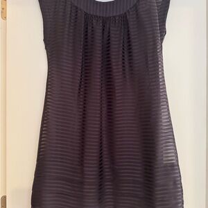 LIKE NEW! Banana Republic Semi Sheer Delicate Stripe Purple Party Dress Sz M